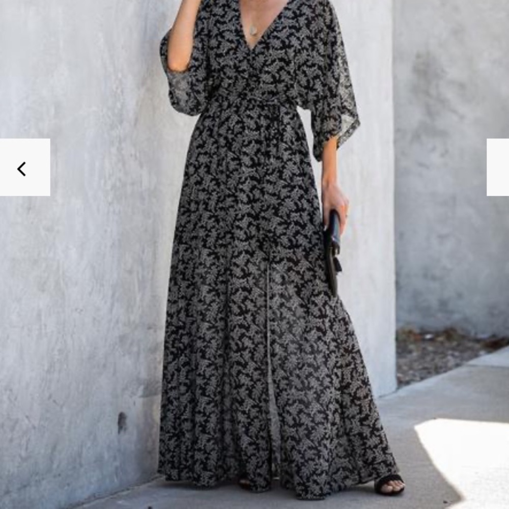 MARINA MOMENT PRINTED KIMONO MAXI DRESS